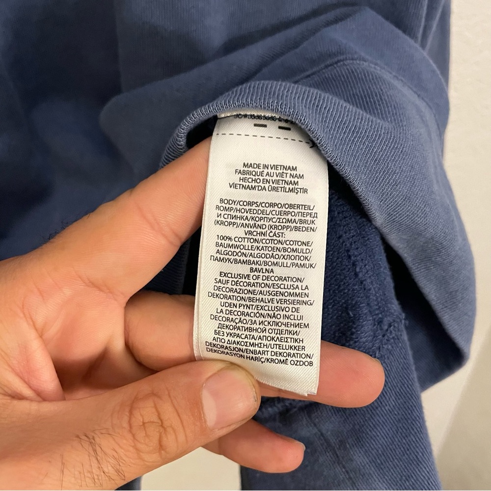 Ralph Lauren Polo Men’s Blue Big/Tall Raglan Sleeved Spa Terry Sweatshirt 3XB - Picture 9 of 11